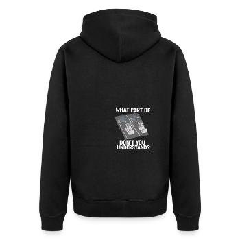 Audiologe Dj Musik Tontechniker - Unisex Premium Bio Zip Hoodie - Schwarz - Hinten - Nico (187cm)