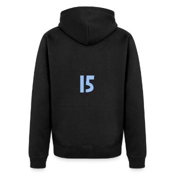 15. 15 ANS. 15e ANNIVERSAIRE. ANNIVERSAIRE 15 ANS. - Veste à capuche bio Premium Unisexe - noir - Dos - Nico (187cm)