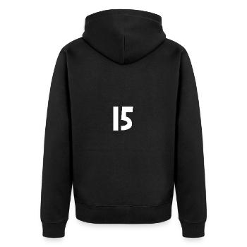 15. 15 ANS. 15e ANNIVERSAIRE. ANNIVERSAIRE 15 ANS. - Veste à capuche bio Premium Unisexe - noir - Dos - Nico (187cm)