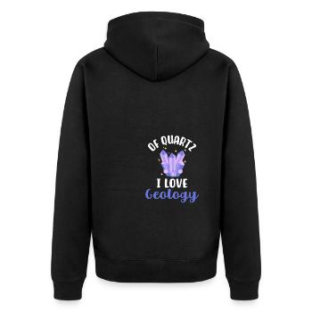 Von Quarz Ich liebe Geologie - Unisex Premium Bio Zip Hoodie - Schwarz - Hinten - Nico (187cm)