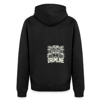 Fear The Drumline - Unisex Premium Bio Zip Hoodie - Schwarz - Hinten - Nico (187cm)