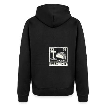 Tacos sind meine Elemente - Unisex Premium Bio Zip Hoodie - Schwarz - Hinten - Nico (187cm)