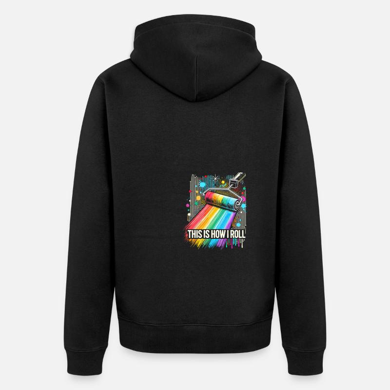 So läuft das bei mir - Unisex Premium Bio Zip Hoodie - Schwarz