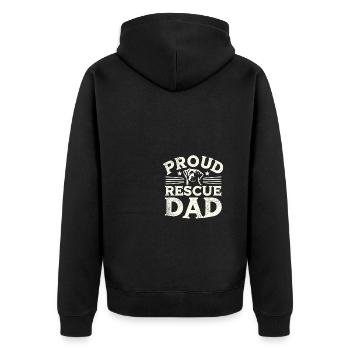 Stolzer Rettungs-Papa - Unisex Premium Bio Zip Hoodie - Schwarz - Hinten - Nico (187cm)