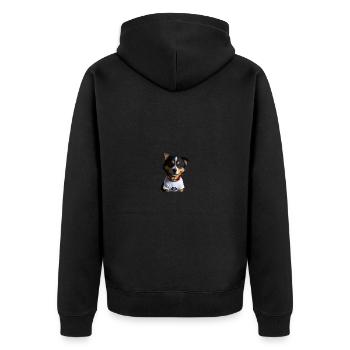 Chien mignon - Veste à capuche bio Premium Unisexe - noir - Dos - Nico (187cm)