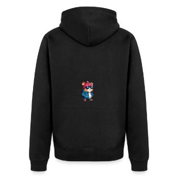 Hamster Hiver - Veste à capuche bio Premium Unisexe - noir - Dos - Nico (187cm)