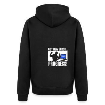 Neuer Fehler Entwickler Programmierer - Unisex Premium Bio Zip Hoodie - Schwarz - Hinten - Nico (187cm)