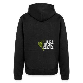 Das ist Racket Science - Unisex Premium Bio Zip Hoodie - Schwarz - Hinten - Nico (187cm)
