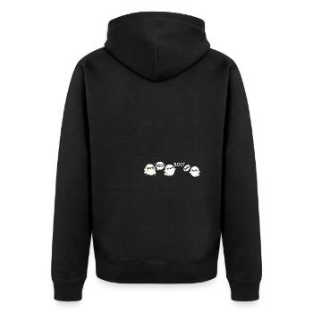 Halloween Kostüm Gespenster Boo - Unisex Premium Bio Zip Hoodie - Schwarz - Hinten - Nico (187cm)