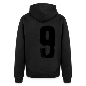 Maillot à 9 chiffres - Veste à capuche bio Premium Unisexe - noir - Dos - Nico (187cm)