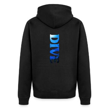 Tauchen Taucher Schnorchel Apnoe - Unisex Premium Bio Zip Hoodie - Schwarz - Hinten - Nico (187cm)