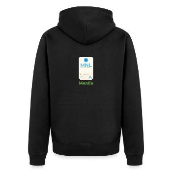 Manila - Unisex Premium Bio Zip Hoodie - Schwarz - Hinten - Nico (187cm)