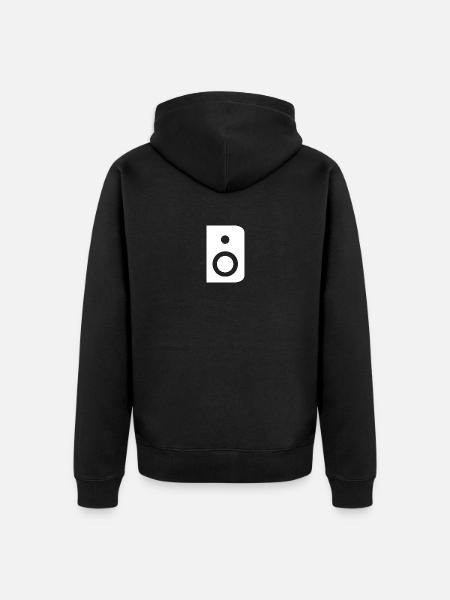Decibelvibe - Derivative products - S White Design - Unisex Premium Organic Zip Hoodie - black