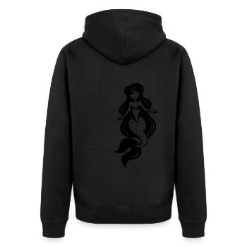 Girl siren - Unisex Premium Organic Zip Hoodie - black - Back - Nico (187cm)