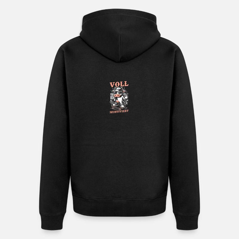 Vache entièrement mutilée - Veste à capuche bio Premium Unisexe - noir