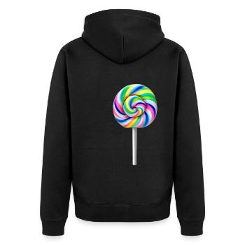 Beautiful lollipop full of colors - Unisex Premium Organic Zip Hoodie - black - Back - Nico (187cm)