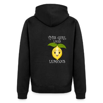 Girl Likes Lemons Limonade Agrumes - Veste à capuche bio Premium Unisexe - noir - Dos - Nico (187cm)