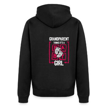 Grand-parent pense que c’est une fille Genre Révéler Drôle - Veste à capuche bio Premium Unisexe - noir - Dos - Nico (187cm)
