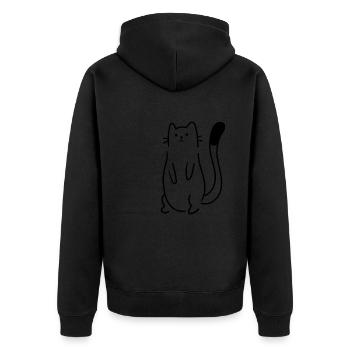 Dessin amusant de chat, animaux mignons - Veste à capuche bio Premium Unisexe - noir - Dos - Nico (187cm)