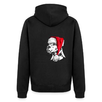 Santa DOGO ARGENTINO Christmas Dogs Wilsigns - Unisex Premium Organic Zip Hoodie - black - Back - Nico (187cm)