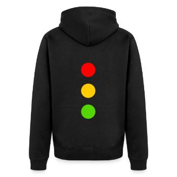 Traffic Light Costume Red Yellow Green Points Carnival - Unisex Premium Organic Zip Hoodie - black - Back - Nico (187cm)