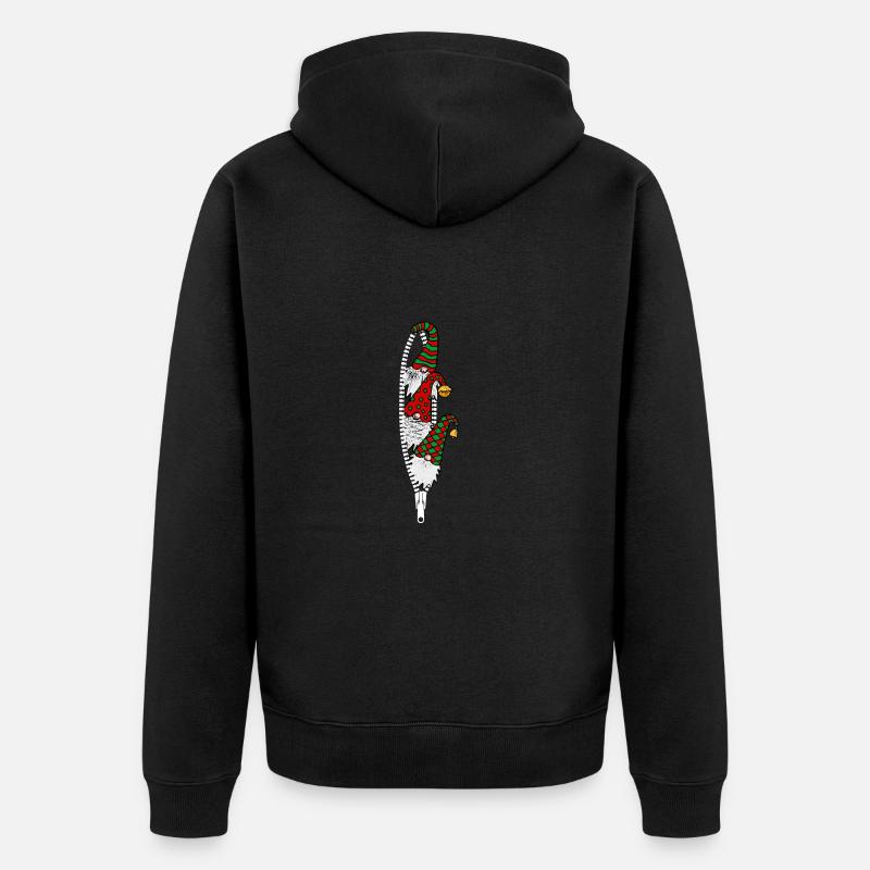 Trois Gnomes Vacances Noël - Veste à capuche bio Premium Unisexe - noir