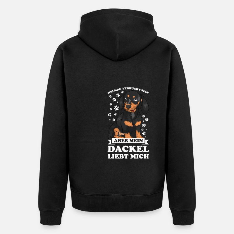 Dackel Hund Dackel Hund Geschenk - Unisex Premium Bio Zip Hoodie - Schwarz