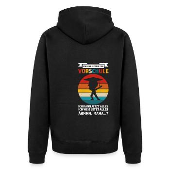 Vorschule Anfang Vorschüler Geschenk - Unisex Premium Bio Zip Hoodie - Schwarz - Hinten - Nico (187cm)
