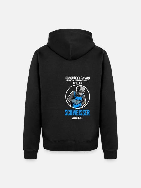 Schweißer Beruf Handwerker Geschenk - Unisex Premium Bio Zip Hoodie - Schwarz