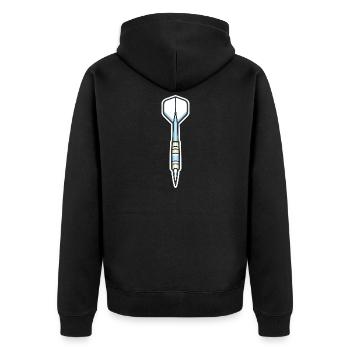 Blue Spear Shield Graphic - Unisex Premium Organic Zip Hoodie - black - Back - Nico (187cm)