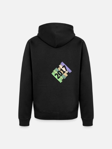 Year 2017 - Unisex Premium Organic Zip Hoodie - black
