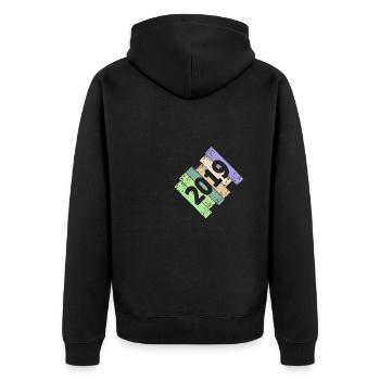 2019 - Unisex Premium Organic Zip Hoodie - black - Back - Nico (187cm)