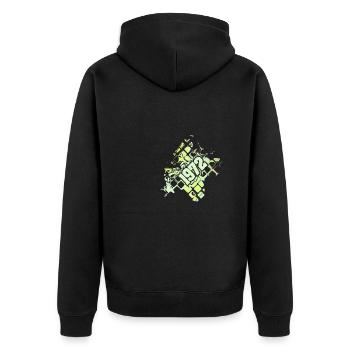 1972 - Unisex Premium Organic Zip Hoodie - black - Back - Nico (187cm)