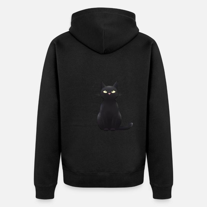 mignon chat noir - Veste à capuche bio Premium Unisexe - noir