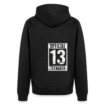 Cadeaux officiels pour adolescents de 13 ans 13e anniversaire - Veste à capuche bio Premium Unisexe - noir - Dos - Nico (187cm)