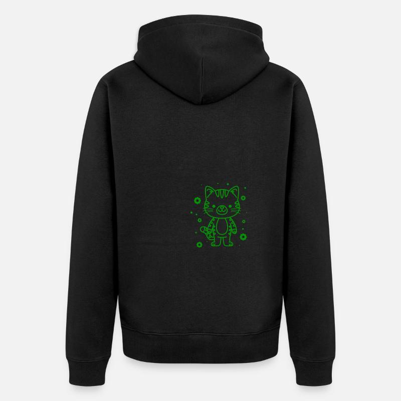 mignon, petit chat câlin - Veste à capuche bio Premium Unisexe - noir