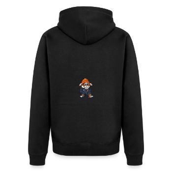 Bande dessinée d’hiver mouton - Veste à capuche bio Premium Unisexe - noir - Dos - Nico (187cm)