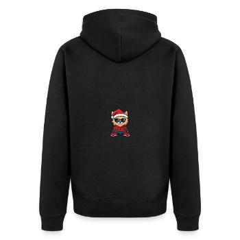 Chien Poméranien Noël Noël Cool - Veste à capuche bio Premium Unisexe - noir - Dos - Nico (187cm)