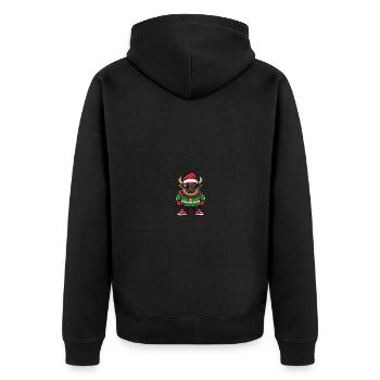 Bison Noël Cool Noël - Veste à capuche bio Premium Unisexe - noir - Dos - Nico (187cm)