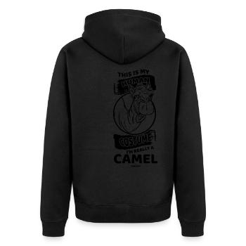 This Is My Human Costume I'm Really A Camel - Unisex Premium Bio Zip Hoodie - Schwarz - Hinten - Nico (187cm)