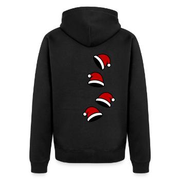 Chapeau de Père Noël Noël - Veste à capuche bio Premium Unisexe - noir - Dos - Nico (187cm)