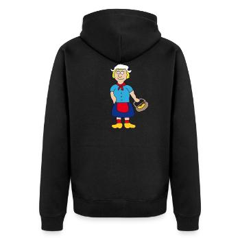 Netherlands - Unisex Premium Organic Zip Hoodie - black - Back - Nico (187cm)