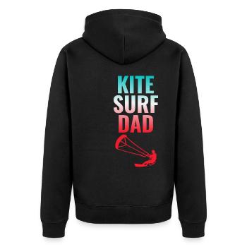 Kitesurfen Kiteboarding Kiteboarder Kitesurf Papa - Unisex Premium Bio Zip Hoodie - Schwarz - Hinten - Nico (187cm)