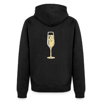 Sektglas Sekt Kostüm Karneval Verkleiden Fasching - Unisex Premium Bio Zip Hoodie - Schwarz - Hinten - Nico (187cm)