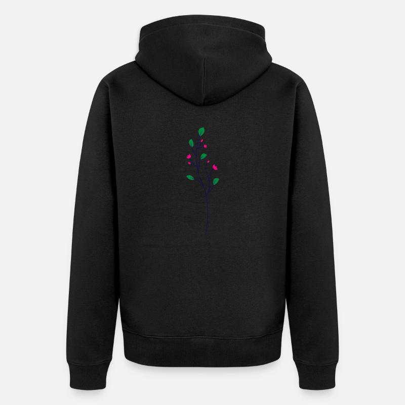 Flower Flower Plant - Veste à capuche bio Premium Unisexe - noir