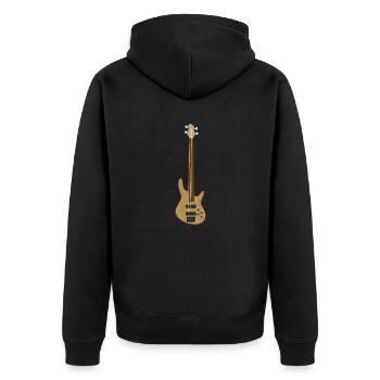 Fretless Bassgitarre - Unisex Premium Bio Zip Hoodie - Schwarz - Hinten - Nico (187cm)