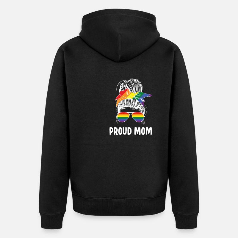 Mère FIÈRE LGBT - Veste à capuche bio Premium Unisexe - noir