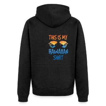 This is my Hawaiian shirt - Unisex Premium Organic Zip Hoodie - black - Back - Nico (187cm)