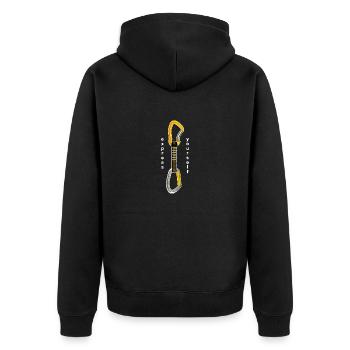 alpinist climb alpine carabiner climbing rope - Unisex Premium Organic Zip Hoodie - black - Back - Nico (187cm)