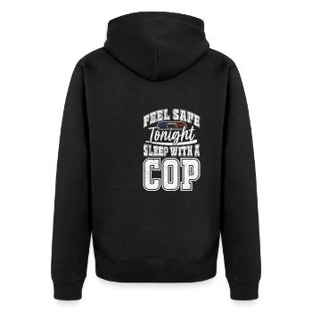 Sentez-vous en sécurité ce soir Dormez avec un flic – Police - Veste à capuche bio Premium Unisexe - noir - Dos - Nico (187cm)